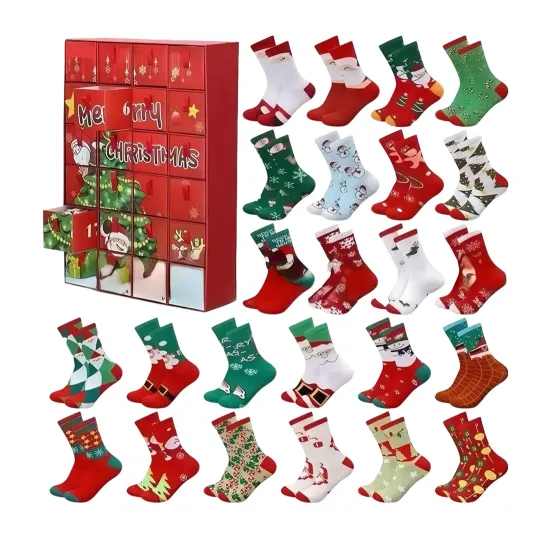 Discover Countdown Christmas Socks Advent Calendar 2025 – 24 Days of Festive 3D Blind Box