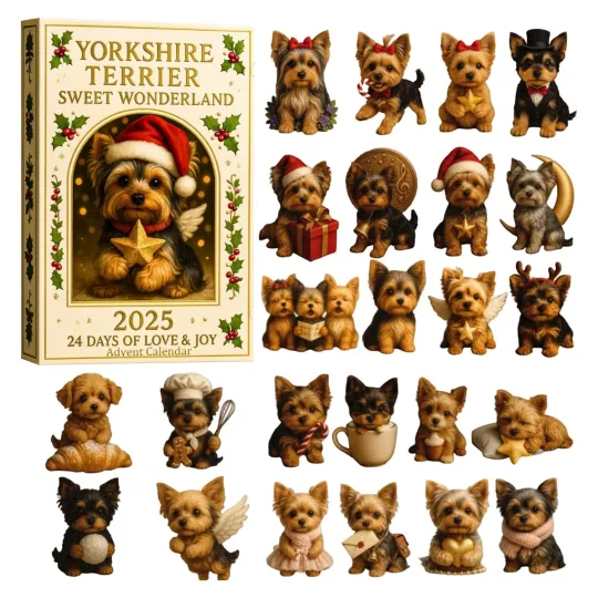 Discover Christmas Countdown Yorkshire Terrier Sweet Advent Calendar 24 Days 2D Blind Box
