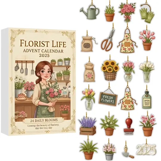 Discover Christmas Countdown Florist Life Advent Calendar 24 Days of Festive 2D Blind Box