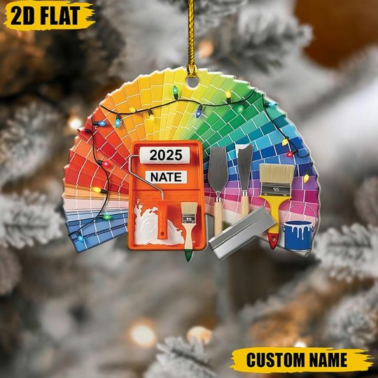 Discover Painter Ornament, Personalized Custom Name Gift, Color Swatch Decor, House Painter Christmas Ornament, New Home Gift Keepsake