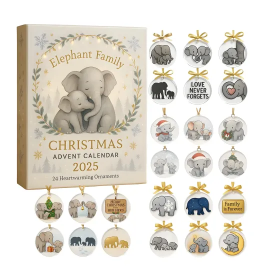 Discover Christmas Countdown Elephant Family Advent Calendar – 24 Days 2D Blind Boxes