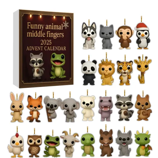 Discover Countdown Funny Animals Middle Fingers Advent Calendar 24 Days 2D Blind Boxes