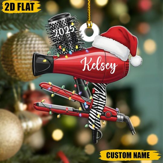 Discover Personalized Hair Stylist Christmas Ornament, Custom Name Salon Gift, Hairdresser Tree Decor, Barber Holiday Keepsake, Xmas Ornament