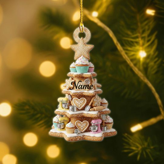 Discover Personalized Baker Ornament, Cookie Tree Christmas Gift, Custom Baking Ornament, Pastry Chef Gift, Kitchen Christmas Dcor, Xmas Keepsake