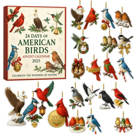 Discover Christmas Countdown American Birds Advent Calendar 24 Days 2D Blind Boxes Gifts
