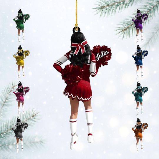 Discover Personalized Cheerleader Ornament, Custom Name Cheer Gift, Cheerleading Christmas Tree Decor, Holiday Keepsake