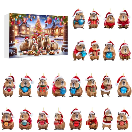 Discover Christmas Advent Calendar 2025, 24 Day Countdown Calendar Capybara Blind Box