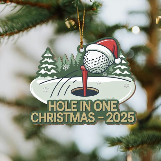 Discover Hole In One Christmas Ornament 2025, Golf Ball Santa Hat Decor, Funny Golf Lover Gift, Christmas Tree Ornament