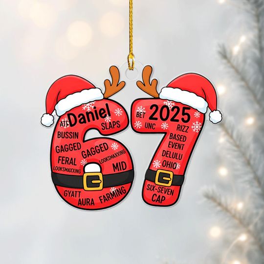 Discover Custom Year and Name Ornament, Personalized Christmas Tree Decoration 2025, Funny Holiday Ornament Gift for Teens and Friends