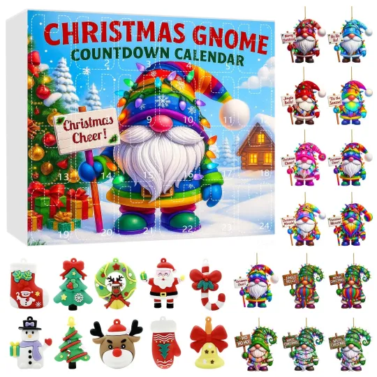 Discover Christmas Countdown Gnome Advent Calendar – 24 Days of Festive 2D+3D Blind Boxes