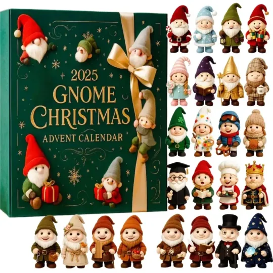 Discover Christmas Countdown 2025 Gnome Advent Calendar – 24 Days of Festive 2D Blind Box