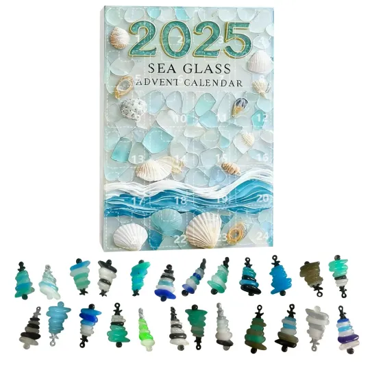 Discover Christmas Tree Countdown Sea Glass Advent Calendar – 24 Days 3D Blind Boxes