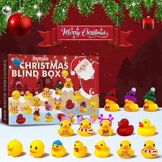 Discover Christmas Advent Calendar 24 Rubber Duckling Countdown Calendar Blind Box Family Christmas Ornaments Children's New Year Gifts