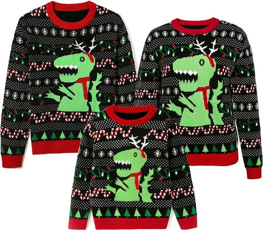 Discover Simplee kids Ugly Christmas Sweater Family Matching Outfits for Holiday Party Knitted Pullover