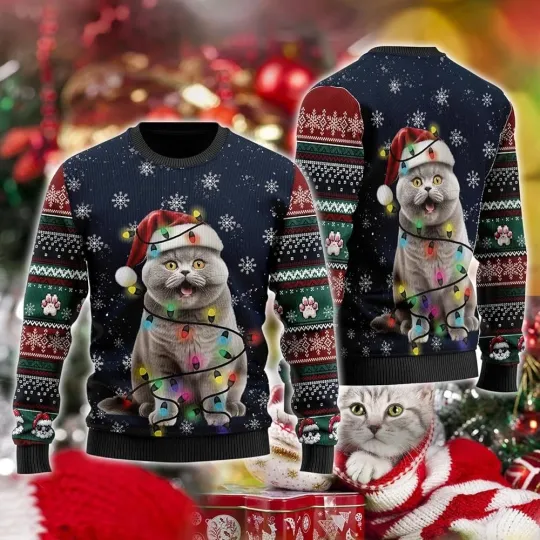 Discover Ugly Christmas Sweaters for Unisex - Christmas Cat Gift family Xmas NG3503