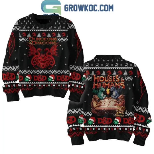 Discover Dungeons & Dragons All I Want For Christmas Is Houses And Humans Ugly Sweater NG