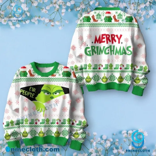 Ew People Merry Grin Ugly Christmas Sweater AOp Gift Xmas  NG4000
