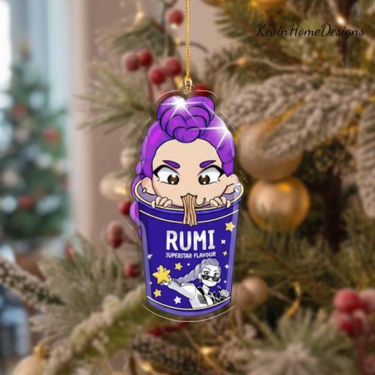 Discover Rumi Acrylic Ornament: Noodle Cup Chibi, Kpop Demon Hunter Inspired Decor