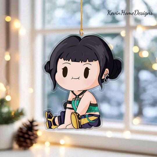 Discover Zoey Acrylic Ornament: Chibi Style, Kpop Demon Hunter Inspired Decor