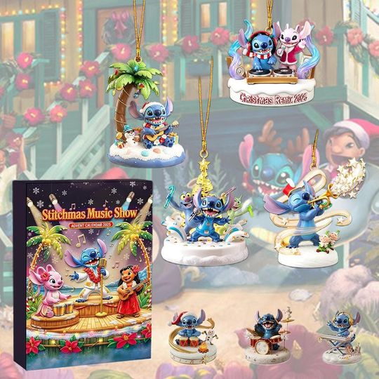 Discover Stitchmas Music Show Advent Calendar 2025, 24 Days of Fun Surprises with Stitch and Friends, A Joyful Disney Christmas Gift