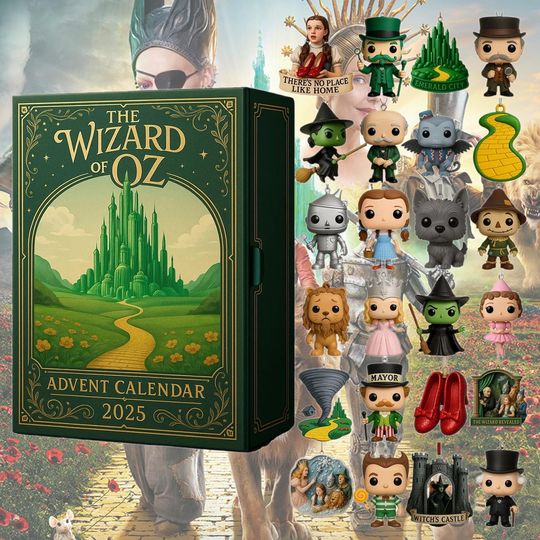 The Wizard of Oz 2025 Advent Calendar, 24 Unique Mini Figures and Ornaments for Magical Holiday Surprises and Classic Movie Fans