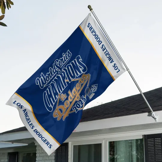 LA Dodgers 2025 World Series Champions House Flag