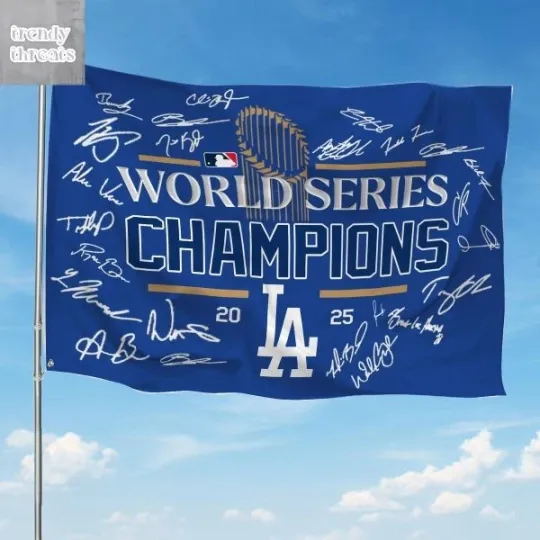 LA Dodgers 2025 World Series Champions House Flag