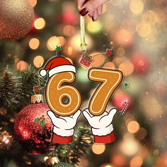 Discover Gingerbread Meme Ornament, 6 7 Santa Ornament, Funny Christmas Decoration, Gingerbread Meme Ornament, Viral TikTok Xmas Gift