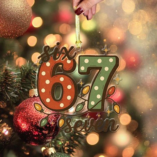 Discover 67 Meme Christmas Ornament, Gen Z Teenager Tween Ornament, Gift for Friends, Viral TikTok Xmas Decoration, Gen Alpha Gift