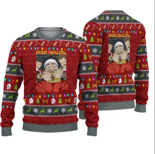 Home Malone Meme Ugly Christmas Sweater