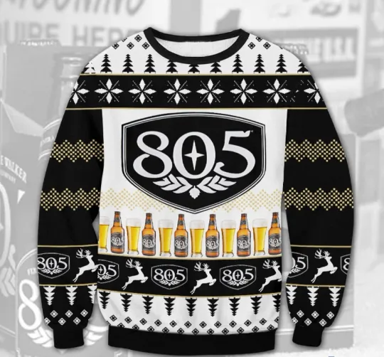 Discover 805 Beer Ugly Christmas Sweater Unisex Funny Holiday Pullover Gift for Beer Love