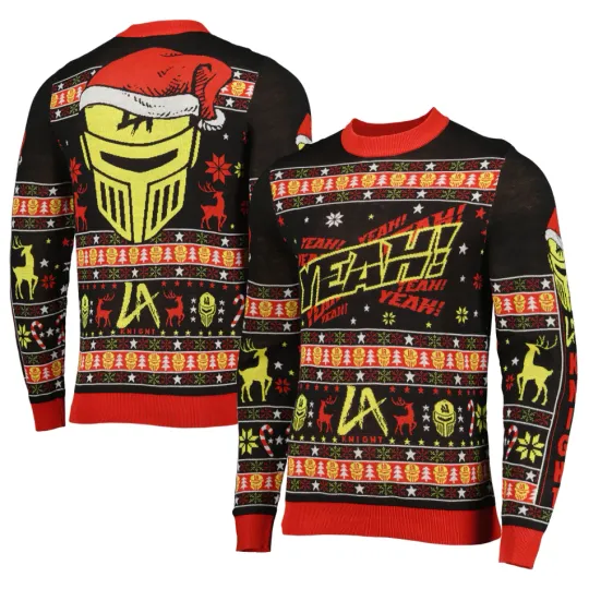 Discover Wrestling Entertainment LA Knight YEAH Ugly Christmas Sweater Men’s Holiday Pullover Funny Gift