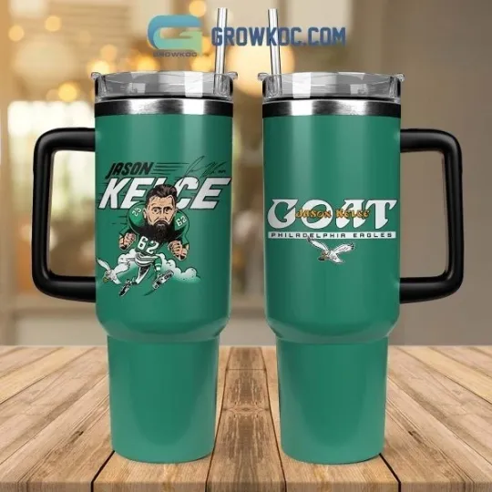 Discover Jason Kelce 1Philadelphia Eagles Goat 40oz Tumbler