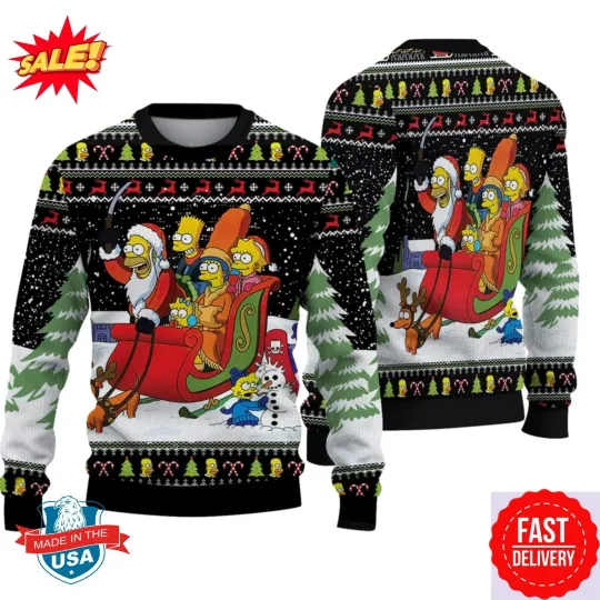 Discover Christmas Simpsons Ugly Sweater, Simpson Ugly Sweater