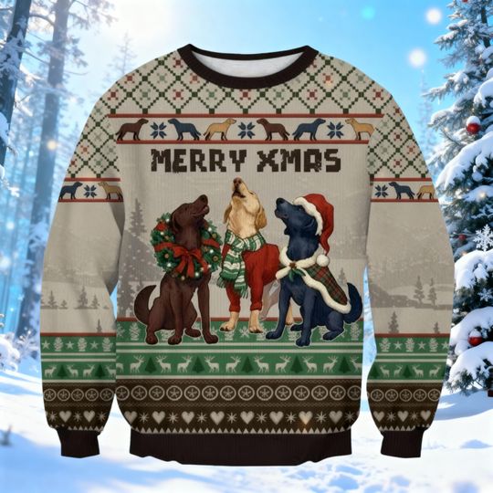 Discover Dog Ugly Christmas Sweater, Funny Dog Holiday Sweater, Cute Dog Ugly Christmas Sweater, Pet Lover Gift for Him Her