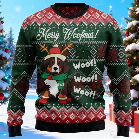 Discover Christmas Merry Woofmas Ugly Sweater, Cute Dog Ugly Sweater, Custom Photo Dog, Dog Lover Sweater, Perfect Gift for Christmas