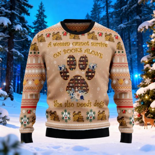 Discover Book Ugly Christmas Sweater, Funny Book Lover Ugly Christmas Sweatshirt, Librarian Gift, Teacher Xmas Outfit,Cozy Holiday Reading Shirt