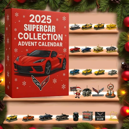 Discover Sports Car Advent Calendar, Supercar Mini Model Countdown, Race Car Enthusiast Gift, Garage Decor Ornament Set, Xmas Gift