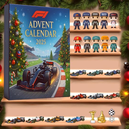 Discover Grand Prix Racing Advent Calendar, Motorsport Fan Countdown Box, High Speed Race Car Gift, Track Decor