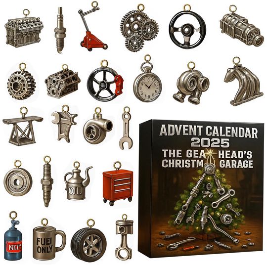 Discover Advent Calendar 2025, 24 Day Figurines : The Gear Head's Christmas Garage For Man