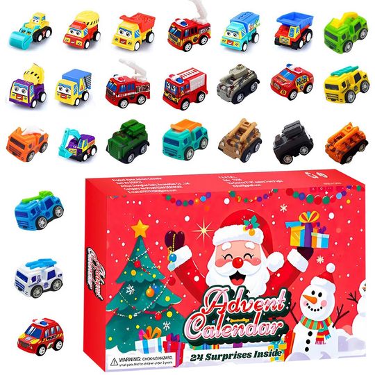 Discover Car Advent Calendar 2025, 24 Day CarFigurines : Vintage Christmas Ornament Countdown