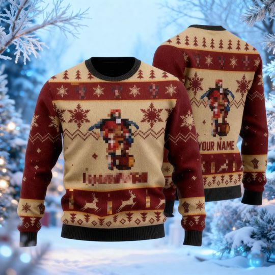 Custom Name Pirate Ugly Christmas Sweater, Captain Style Ugly Sweater, Spiced Rum Holiday Sweatshirt, Ahoy Xmas Gift, Drinking Party Outfit