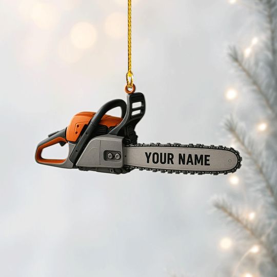 Discover Personalized Chainsaw Ornament, Logger Gift, Christmas Tree Decor, Arborist Present, Lumberjack Keepsake