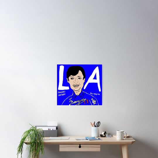Discover Shohei Ohtani ShoTime Los Angeles Dodger Blue MLB Poster