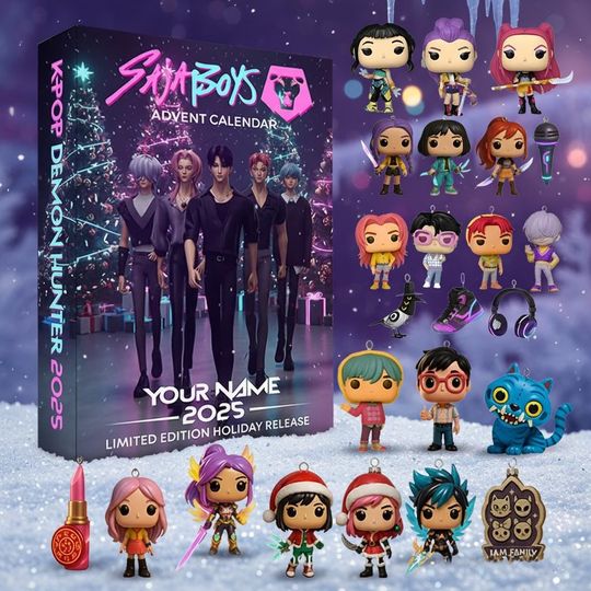 Discover Personalized Saja Boys Acrylic Advent Calendar 2025, Flat Anime Character Holiday Gift for Kids