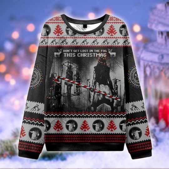 Discover Silent Hill Christmas Ugly Sweater, Pyramid Head Foggy Holiday Jumper, Dont Get Lost in the Fog Horror Shirt, Creepy Gamer Xmas Gift