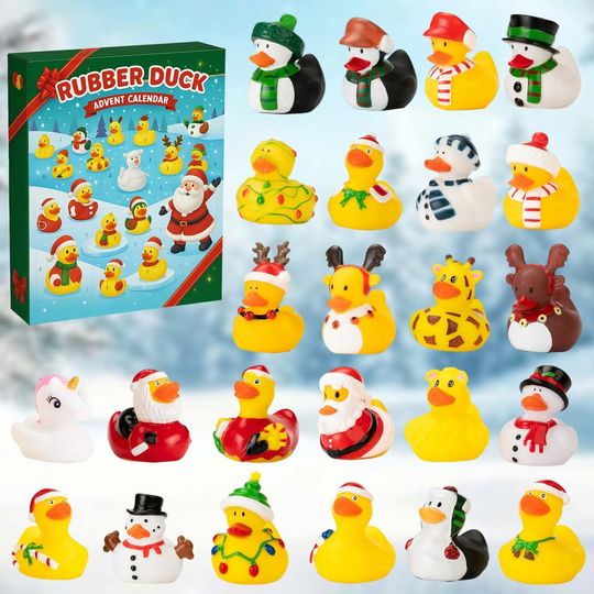 Discover Rubber Duck Advent Calendar, Funny 24-Day Christmas Countdown Box for Kids, Cute Duck Figurines