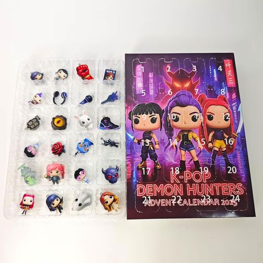 Discover K-POP Demon Hunters Advent Calendar 2025 | Unique Party Decor & Christmas Ornaments | K-Pop Anime Fan Gift | 24 Resin Figures and Charms