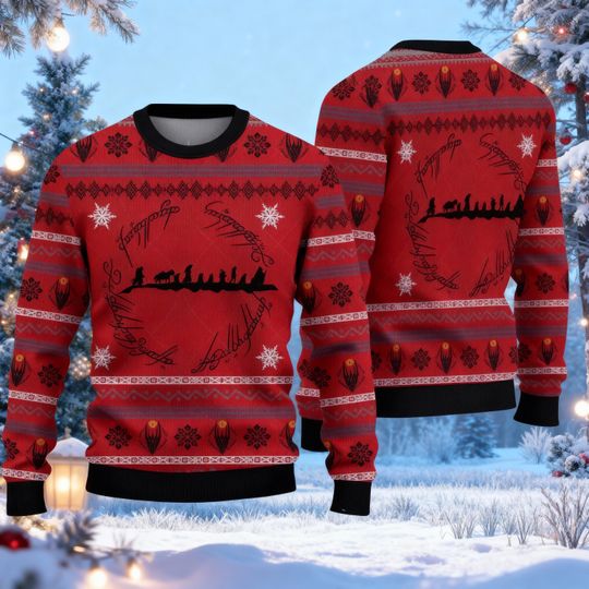 Discover Funny Green Monster Christmas Ugly Sweater, LOTR Christmas Knitted Sweater, Xmas Party Wear, Christmas Sweater, Holiday Costume Sweater