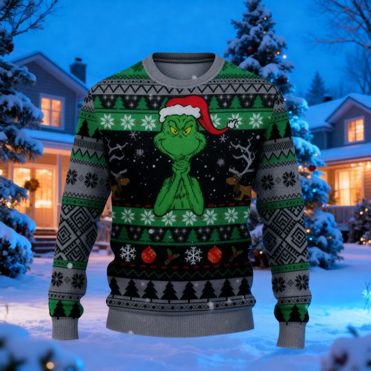 Discover Dr Seuss Cartoon Movie Fan Gift, Green Christmas Monster Ugly Sweater, Holiday Stealer Sweatshirt, Who Stole Xmas Crewneck